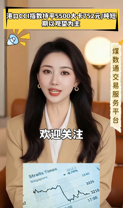 太原煤炭市场快讯：港口CCI指数持平，5500大卡752元/吨，短期以观望为主