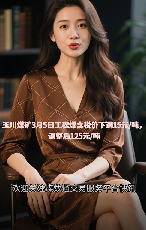 玉川煤矿3月5日工程煤含税价下调15元/吨，调整后125元/吨
