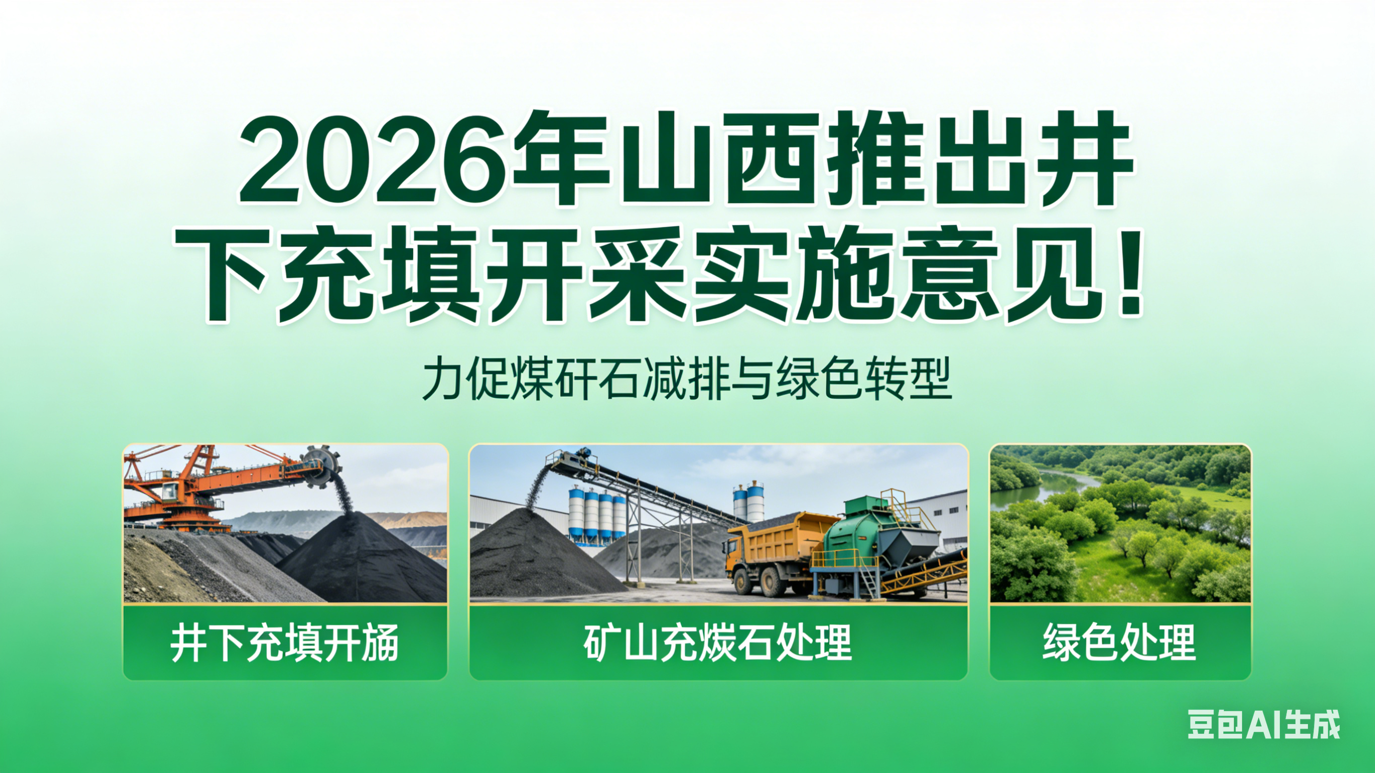 2026年山西推出井下充填开采实施意见！力促煤矸石减排与绿色转型
