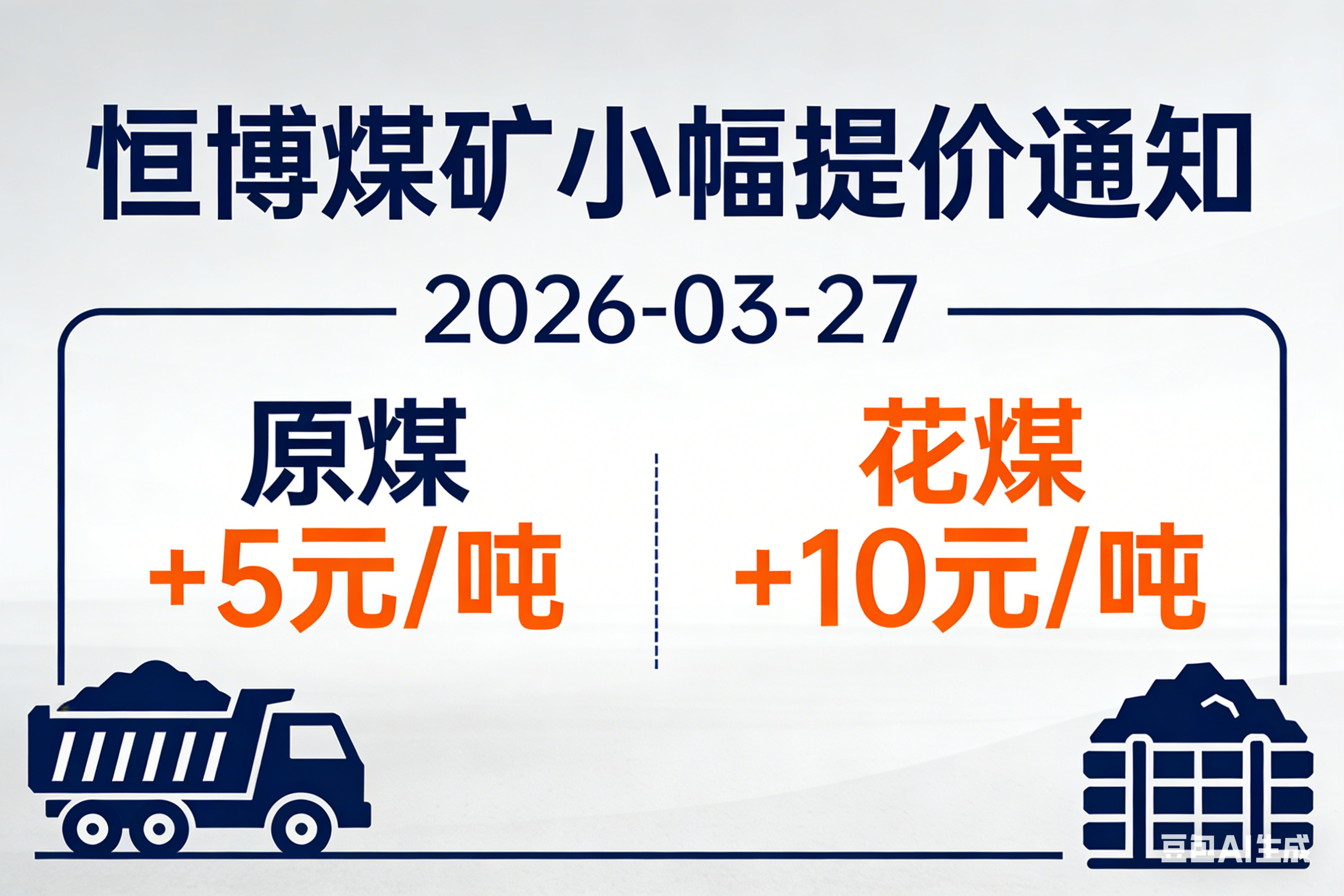 2026-03-27｜恒博煤矿小幅提价：原煤+5元/吨、花煤+10元/吨！