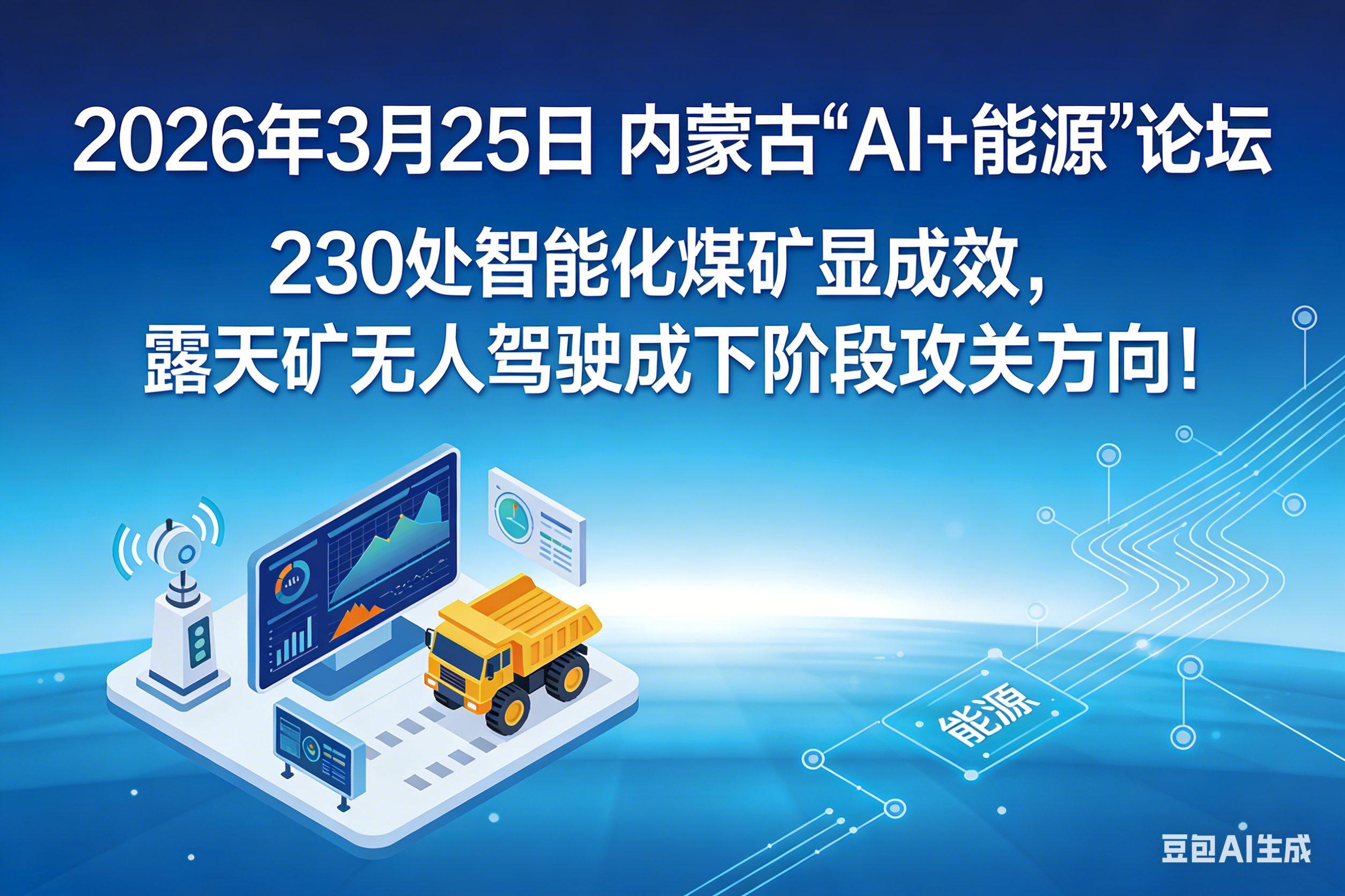 2026年3月25日丨内蒙古“AI+能源”论坛：230处智能化煤矿显成效，露天矿无人驾驶成下阶段攻关方向！