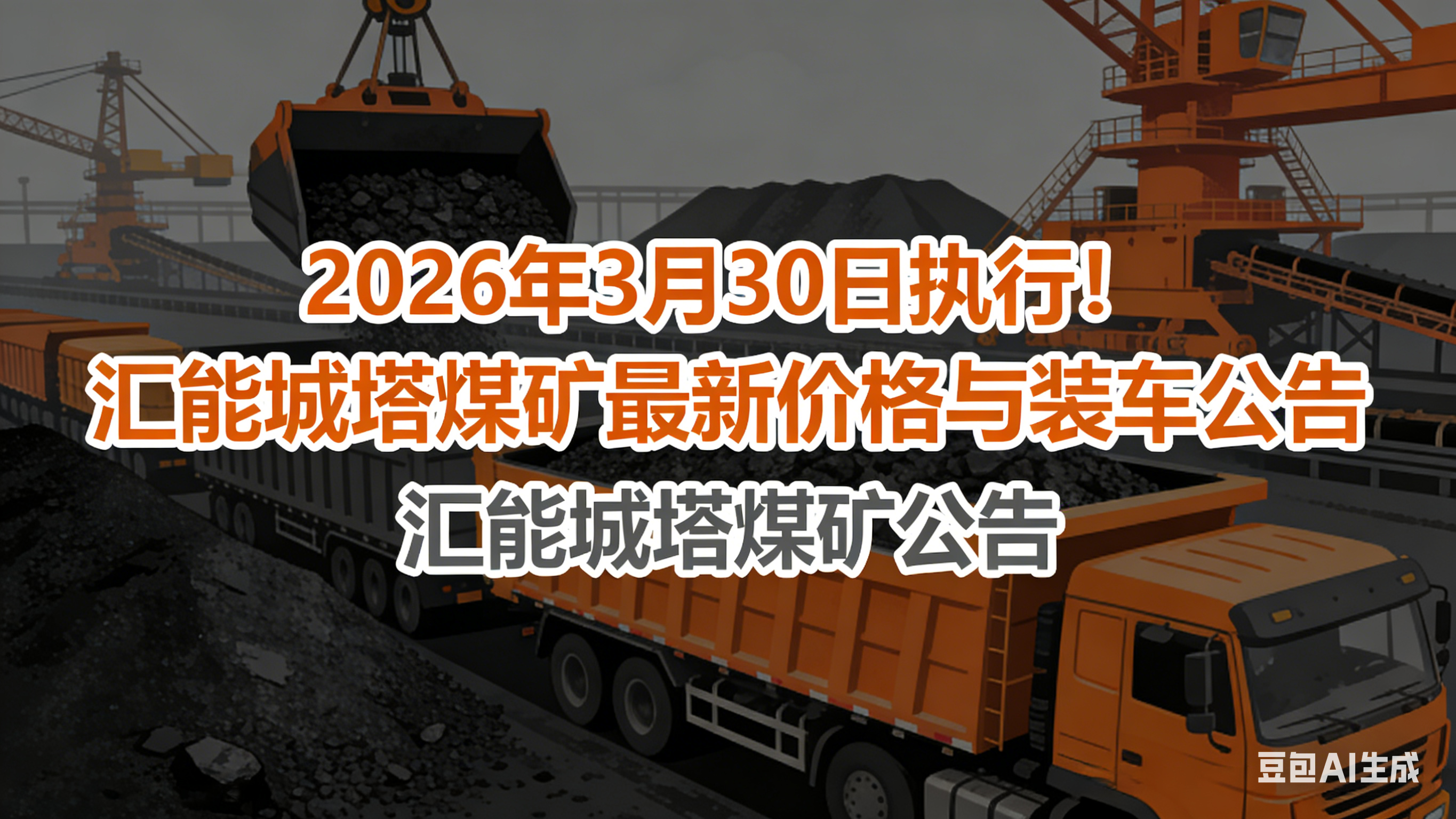 2026年3月30日执行！汇能城塔煤矿发布最新价格与装车公告
