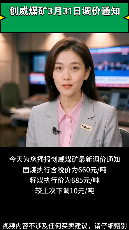 创威煤矿3月31日调价通知