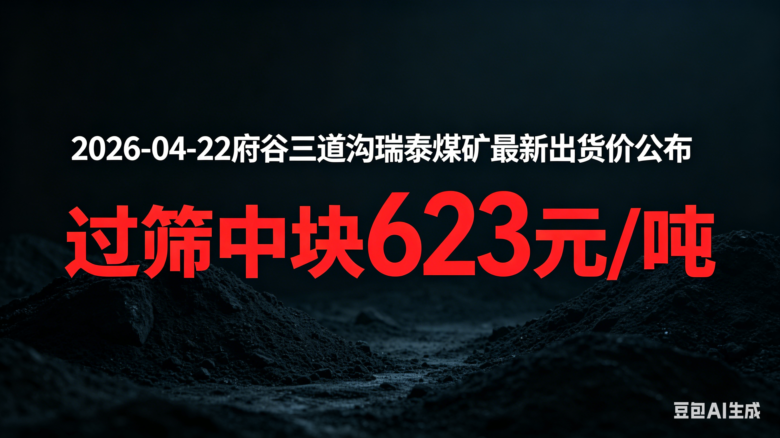 2026-04-22！府谷三道沟瑞泰煤矿最新出货价公布，过筛中块623元/吨！