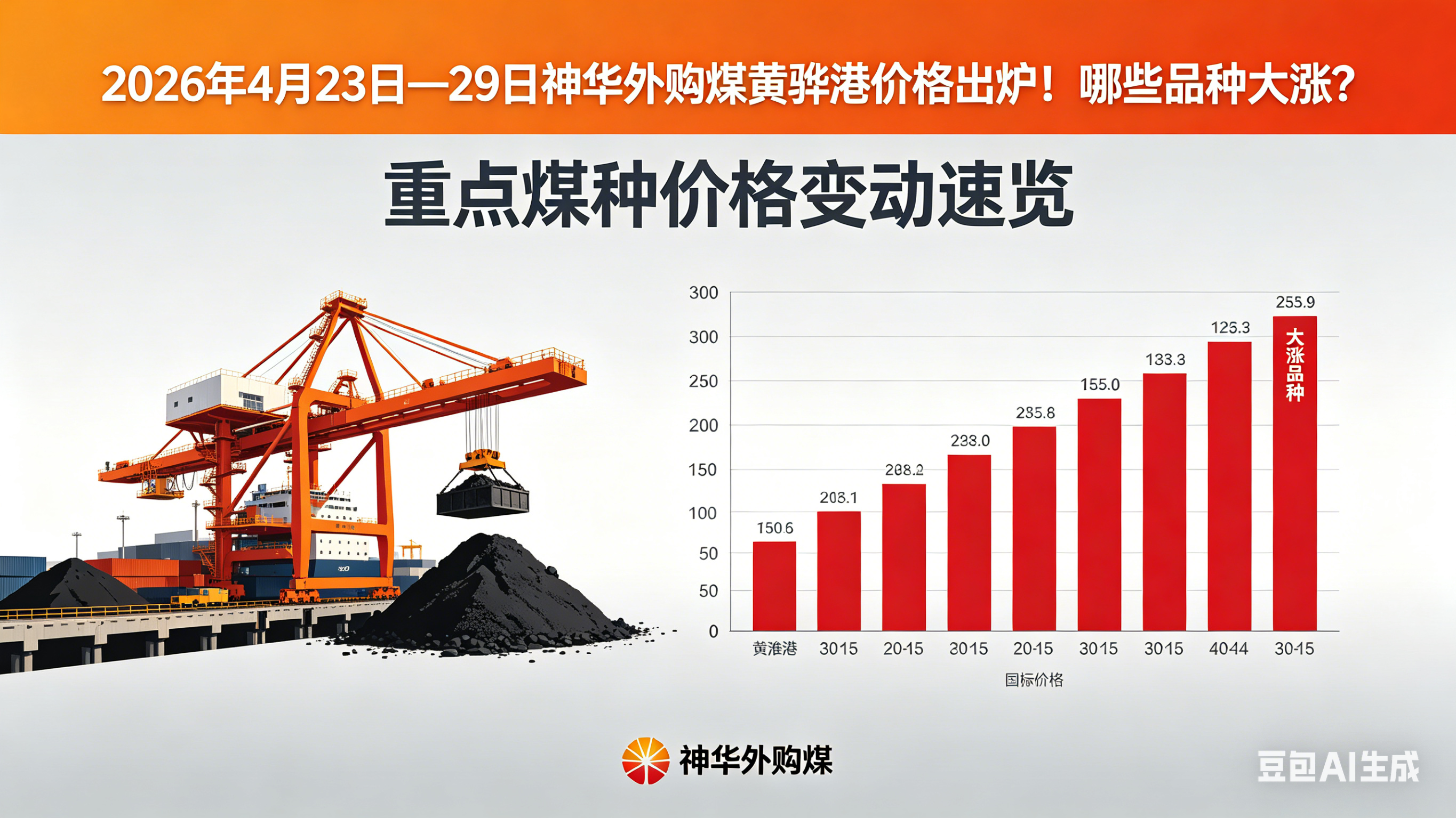2026年4月23日—29日神华外购煤黄骅港价格出炉！哪些品种大涨？