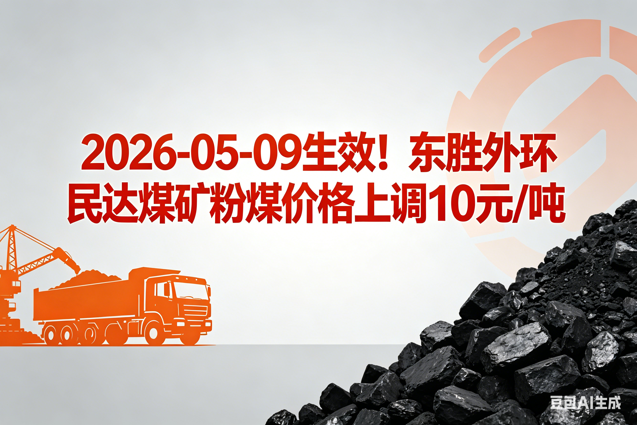 2026-05-09生效！东胜外环民达煤矿粉煤价格上调10元/吨