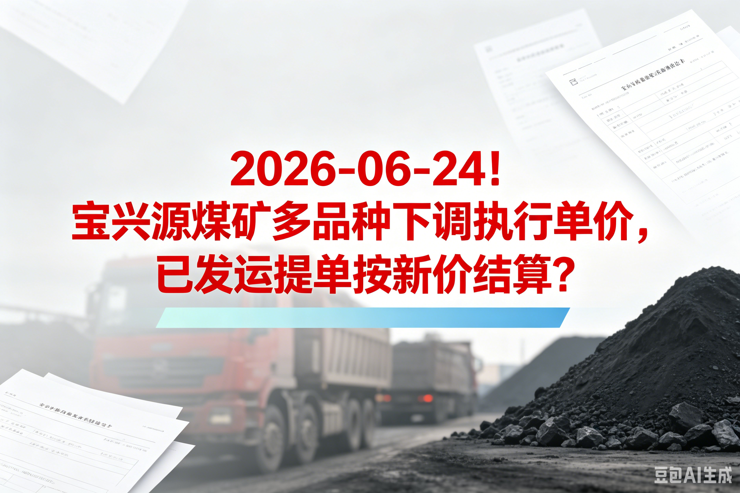 2026-06-24！宝兴源煤矿多品种下调执行单价，已发运提单按新价结算？