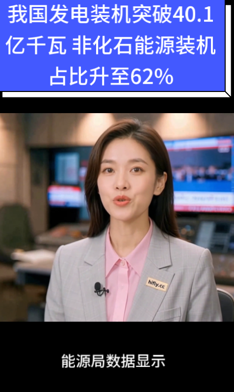 我国发电装机突破40.1亿千瓦 非化石能源装机占比升至62%