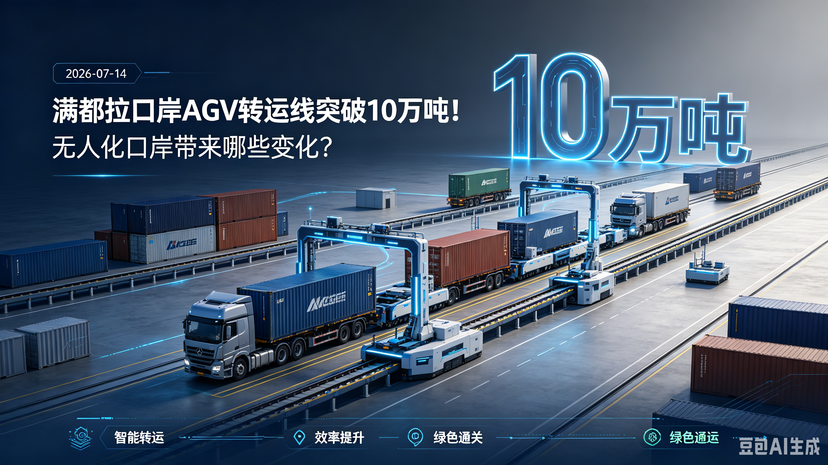 2026-07-14：满都拉口岸AGV转运线突破10万吨！无人化口岸带来哪些变化？